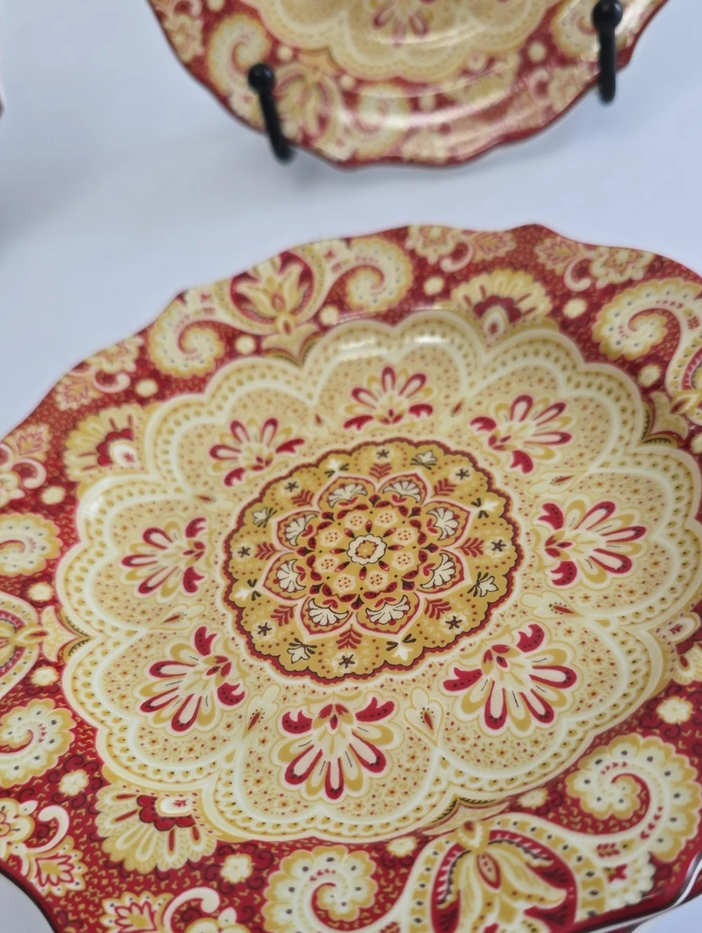222 Fifth Set Of 6 Lyria Saffron Porcelain China Saucers
